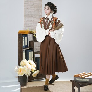 楚汉灵韵汉元素唐背子毛衣马面裙琵琶袖春秋日常汉服