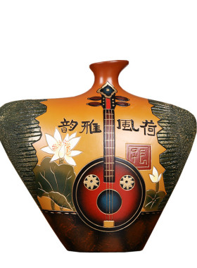 酒柜装饰摆件家居电视柜创意客厅插干花的小口花瓶玄关摆设工艺品