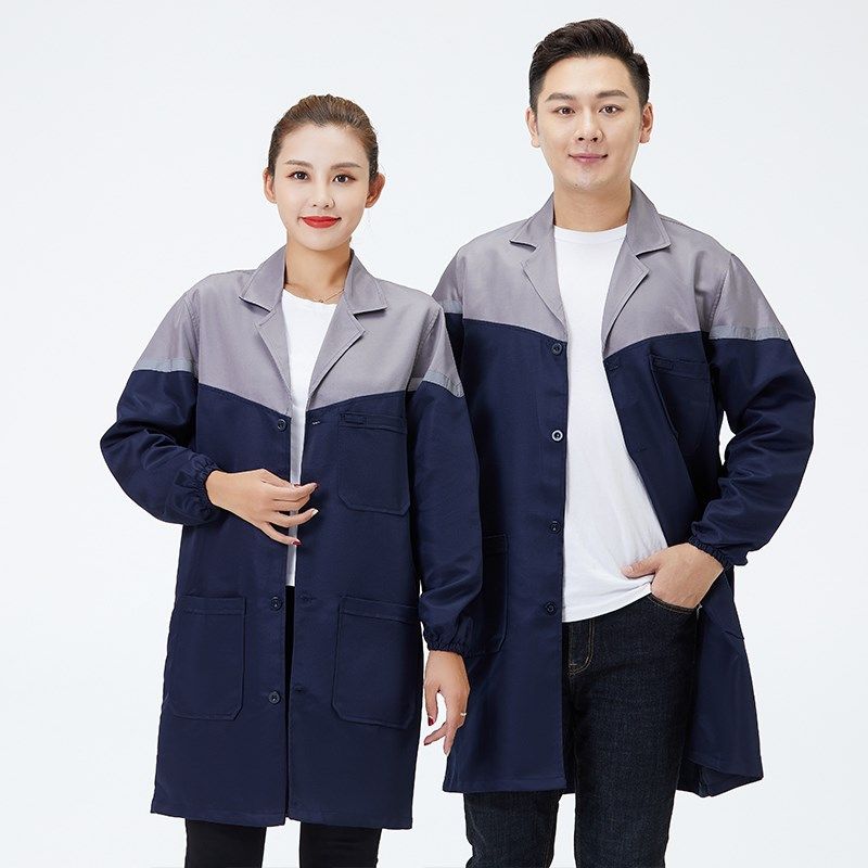 蓝大褂工装外套长款男女防尘耐磨拼色反光定制印logo加厚长袖罩衣,男装,工装制服,淘宝优惠券,粉丝福利购,淘宝优惠卷