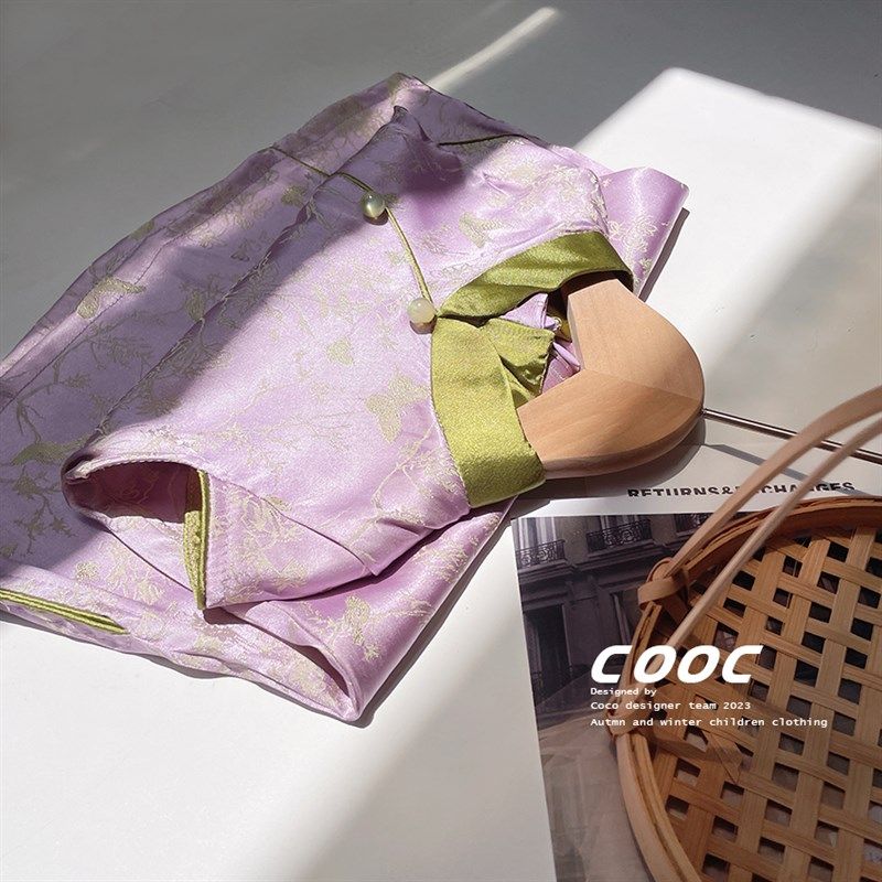 2023夏季女童轻薄短袖旗袍儿童宝宝改良中长款中国风连衣裙童装