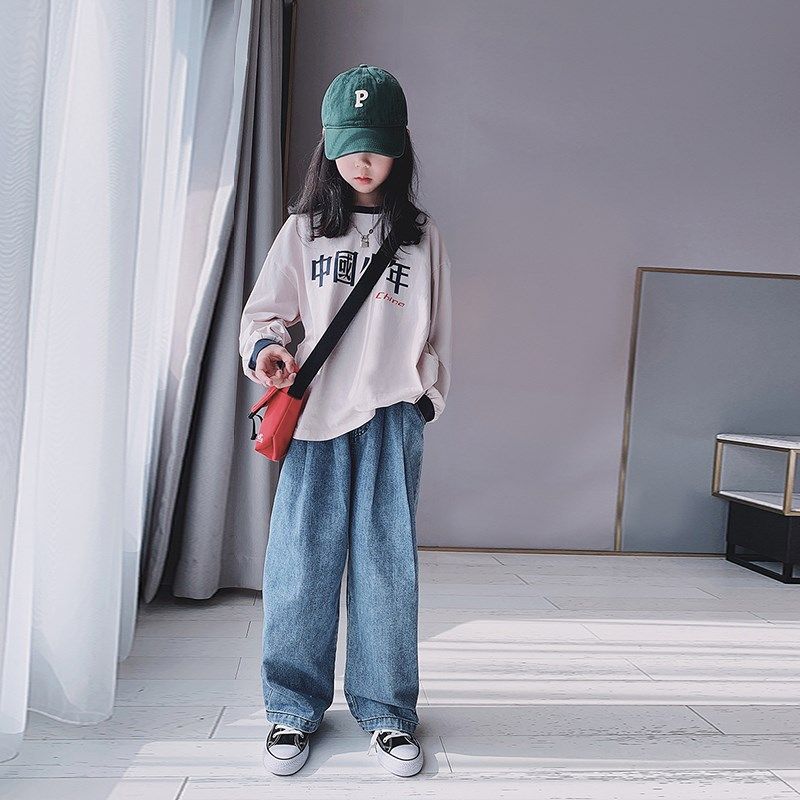 女童长袖T恤春装2025新款中大童洋气宽松休闲春秋套头打底衫上衣,童装/婴儿装/亲子装,T恤,淘宝优惠券,粉丝福利购,淘宝优惠卷