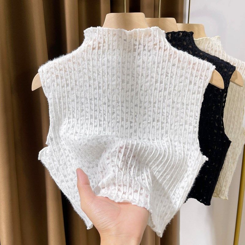 磨毛蕾丝假领子女百搭假领高档秋冬毛衣叠穿内搭假领无袖背心打底