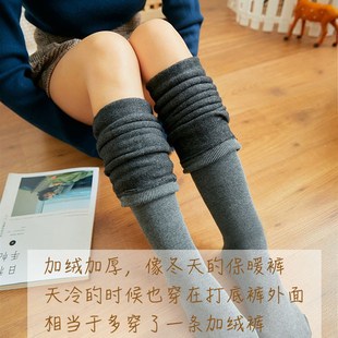 加厚加绒保暖超长款过膝盖长筒袜子女秋冬季高桶到大腿根的过漆袜