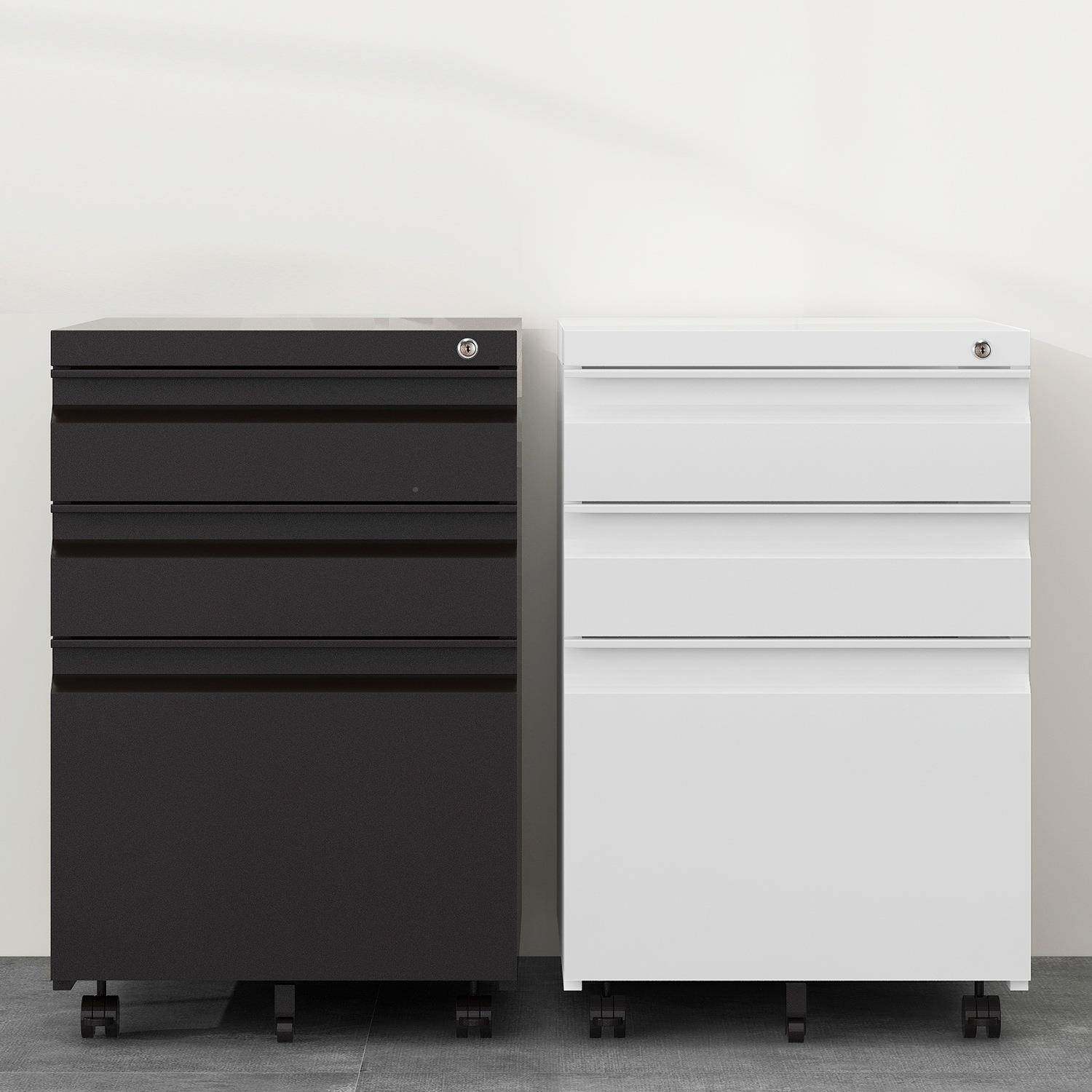 洛克勒活菲室动柜办公桌下矮柜文2007柜移动抽件屉柜小柜子铁皮储