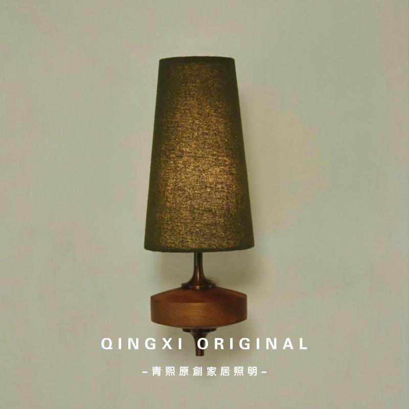 绿色中厅灯古壁实木布艺灯卧室床头客背景墙143壁挂灯走廊过道灯,家装灯饰光源,壁灯,淘宝优惠券,粉丝福利购,淘宝优惠卷