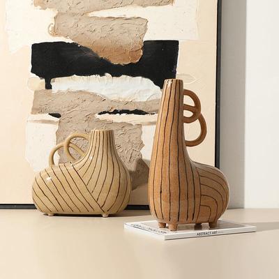 现代极简厅几何艺术意创手绘陶瓷花瓶LTN样板房展电视柜餐桌装饰