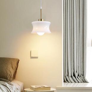 法式 卧单头轻吊灯室床头小吊灯北简约餐厅吧台创意545奢奶油欧风