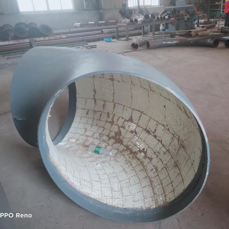 陶瓷耐磨弯头瓷DN200耐陶贴片磨氧化铝贴片煤矿用耐磨弯头