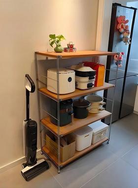 日式房置物架节落LLK51561地多层厅陈列架厨收纳架微波炉储物架可