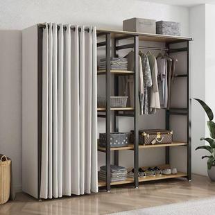 租简易封闭式 衣柜架衣帽间组合子移动卧落室地OXF小户型挂衣架出