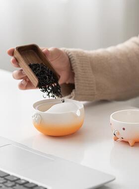 柴壶犬旅行套装快茶客杯露营户外便携收纳包功夫76876茶具具女泡