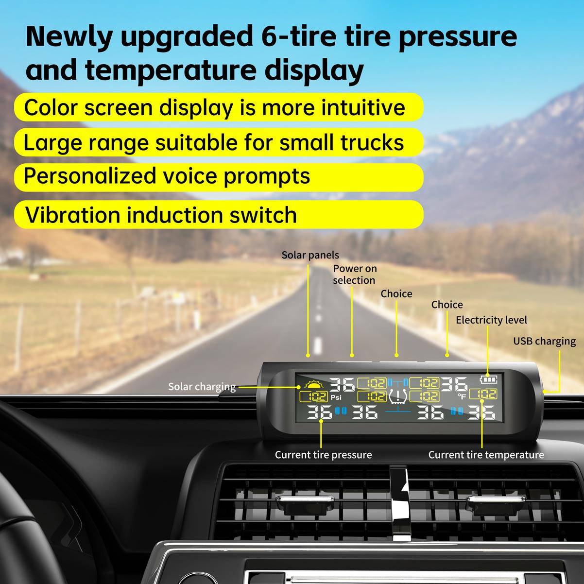 TY01-6太汽车胎压监测677阳能胎压监测轮胎压气检测PMTS