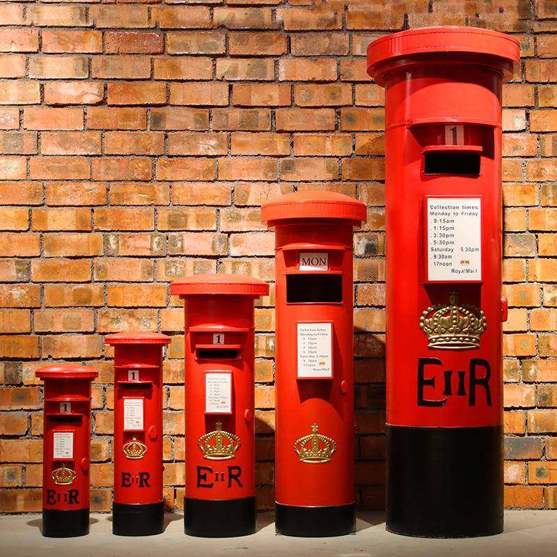 创意邮政邮筒模复古邮箱信型箱艺摆件服店酒装吧餐厅铁装6521饰摆