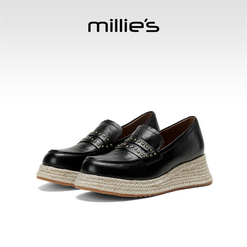 MILLIE'S/妙丽厚底坡跟渔夫鞋