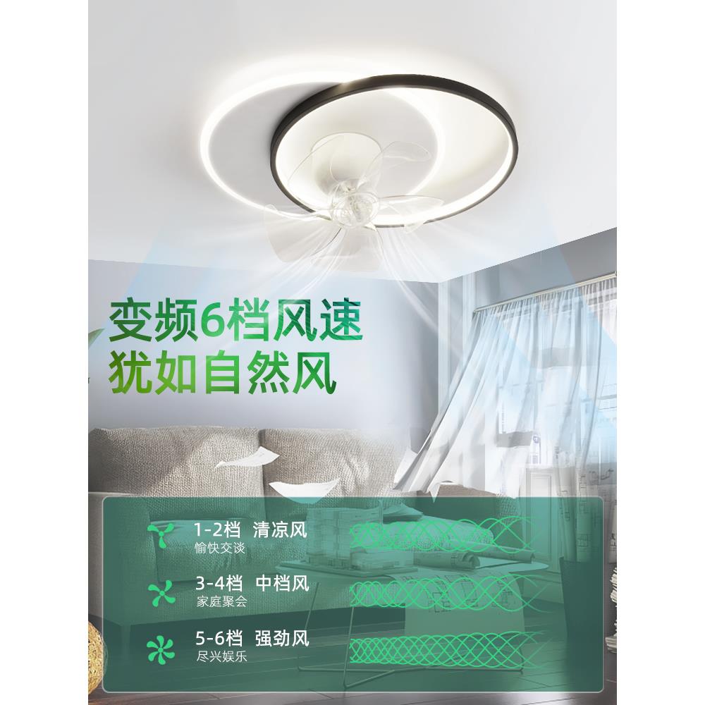 超薄360°摇头卧室风扇灯鑫府 22新5款简约现代餐厅书室房0主卧吊
