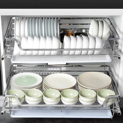 橱柜厨房拉篮304不锈亿升隆钢650 700 750800 80900柜体碗碟5篮