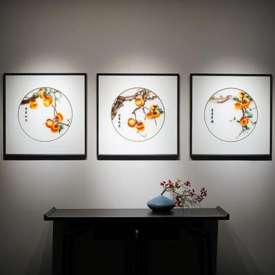 苏绣成品挂新画事如意事中沙式苏州纯WBM手工刺绣客厅发背景墙装