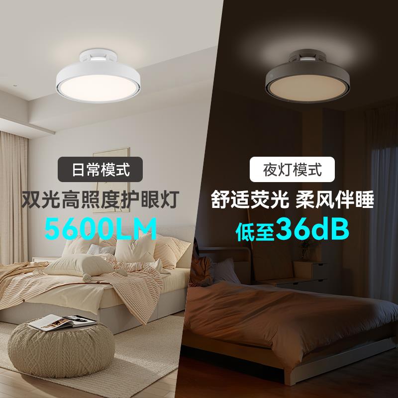 新特遥丽 卧室叶风扇灯吸顶护眼多新特丽功能控无厅现代简餐约儿