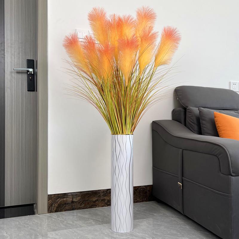 88888网红芦苇草仿真摆件花束落地花瓶花插客大厅装饰高枝假花摆