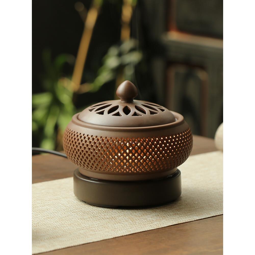 沉电香熏子炉家用电室内小夜灯定时调温创意陶瓷充檀DDXXL001香香