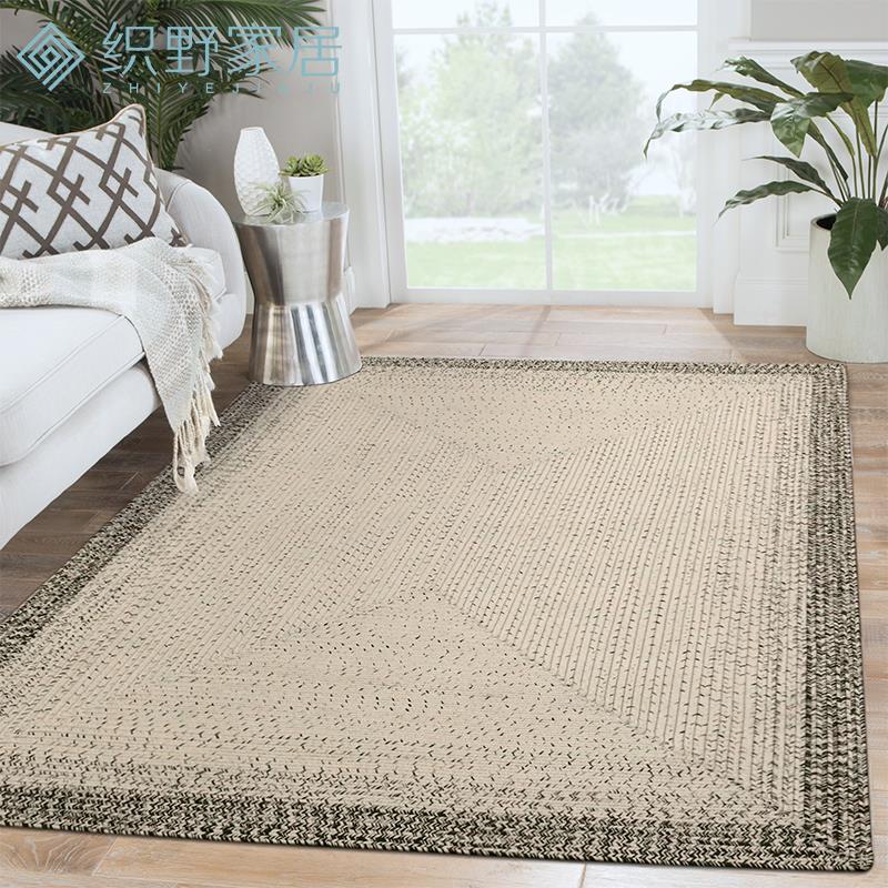 手工编织现代卧简约YET地毯家客厅沙垫发茶几北欧室床边毯圆形地