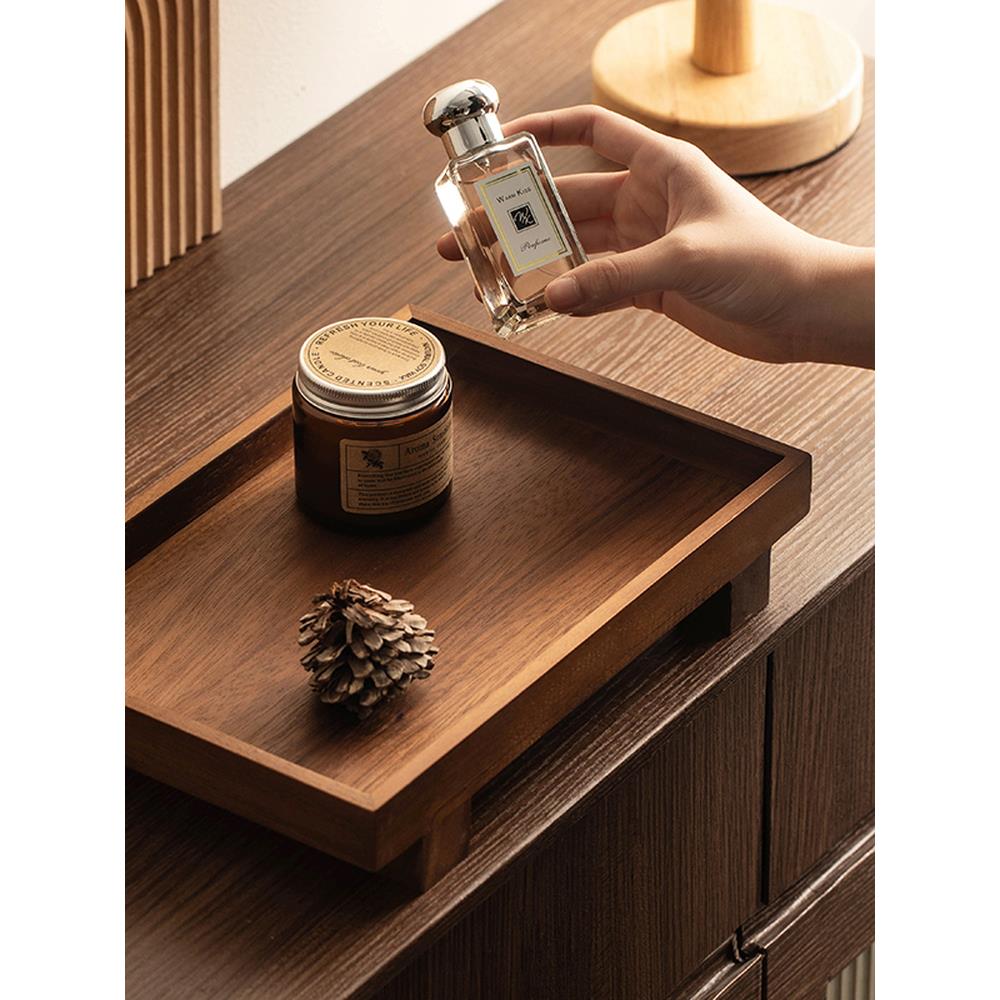 覆SVR古实木托盘轻奢面功客厅茶几桌置物能托盘首饰钥匙多用收多