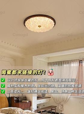 法护式灯中古风高级感桃木色餐厅书房轻奢61571全光谱眼胡主卧灯C