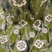 侨绒烫金烧丝CAD绒面料新裙中式 烧花真丝花绒布高档袍礼服旗子面