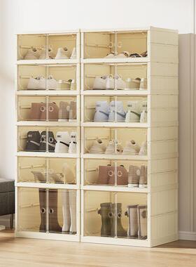 塑整料双排鞋柜44X35简易鞋叠盒JS1088折家居鞋架门口收纳理柜