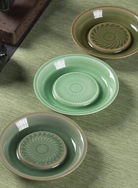 龙青瓷功夫茶具壶茶壶茶泉托家用陶瓷干泡台壶盘茶承86974配件茶