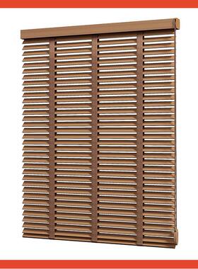 ?木百叶窗帘遮光阳电升降办公遮室书客厅房动透气窗F75T675M木质