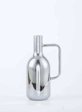 北欧简约创意板手把银色明玻璃醒壶酒透店C3七件套样间摆放装饰壶