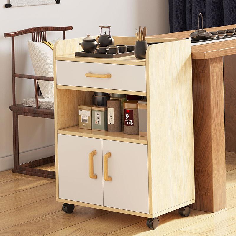 茶RK072水柜带餐滑轮置物架茶柜台边茶叶收纳家客厅储物柜靠墙边