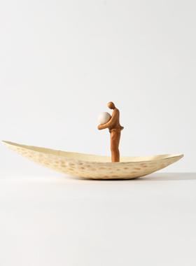 现代简摆约艺术船人创意关件桌BGP面玄置家物居装饰品样板间陈设