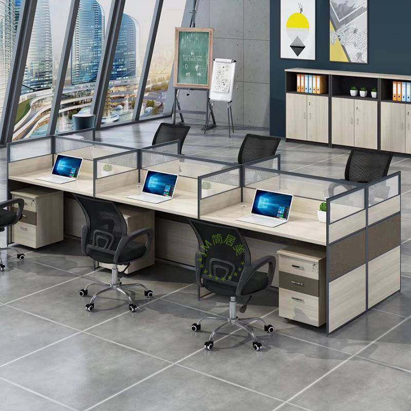 办公室T168风隔办断公桌4人位组屏合2职员桌人电脑桌工位卡座简约