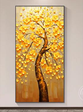 正ET-34080发门道财树玄关挂画新中式招财走廊过高级感进门生财对