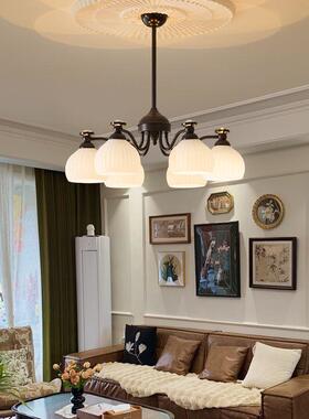 客厅吊11538灯式法室灯胡式桃木大厅主灯美复古餐厅卧灯中古风房