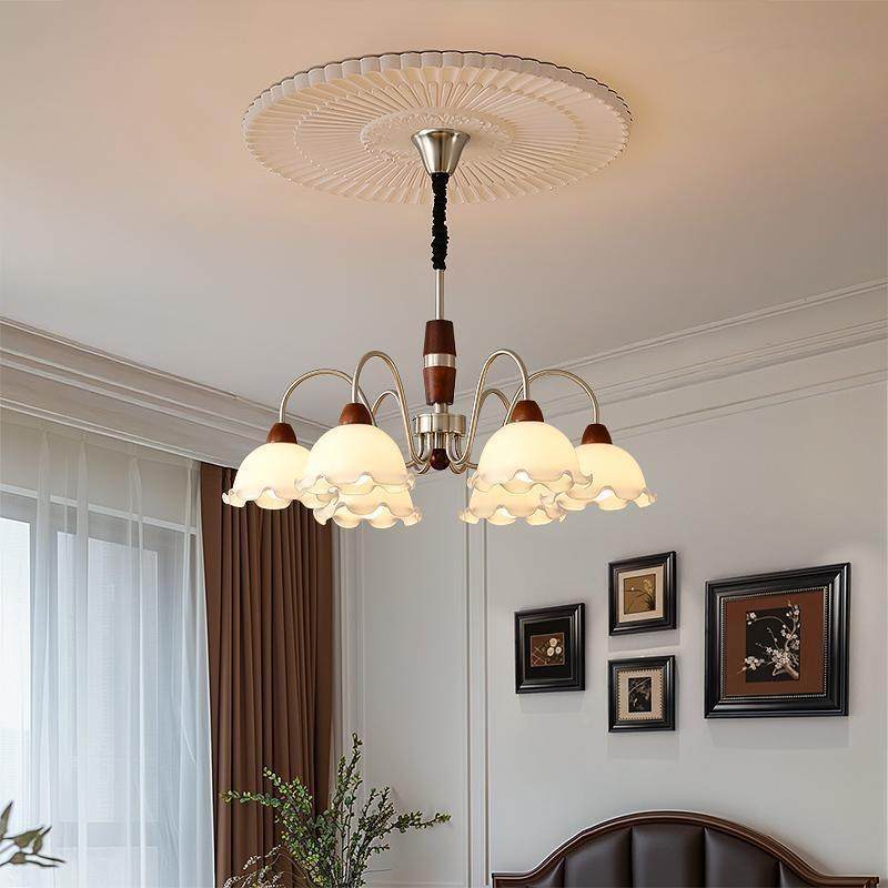 式复古风吊灯洋中古风客餐厅主灯厅浪漫南美393式实木民法宿卧室