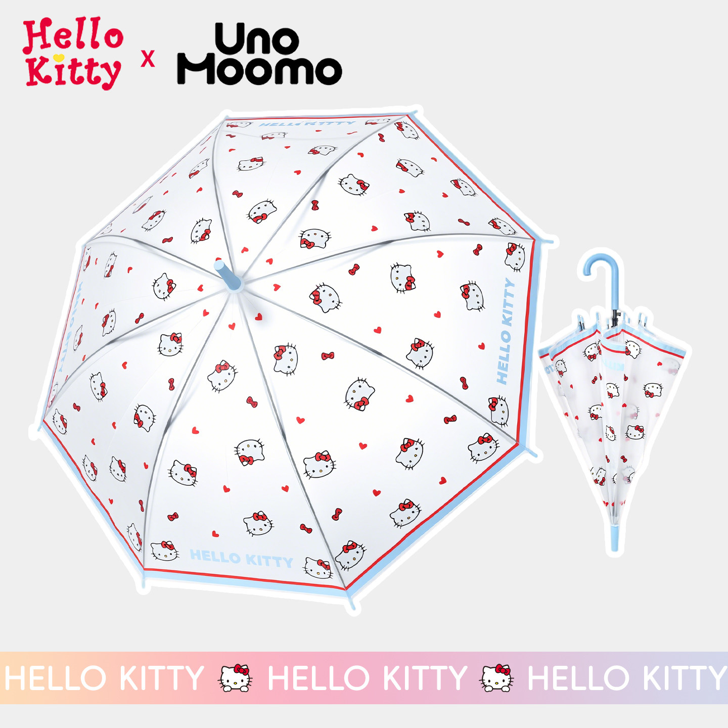 三丽鸥正版授权HelloKitty雨伞可爱卡通儿童高颜值透明伞长柄伞萌图片
