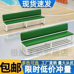 软包长条椅健身房凳息区靠墙长等条沙发带靠EIN背休长椅子理发店