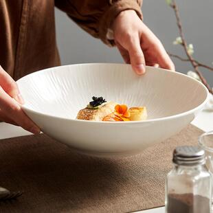 大口碗日浅底宽口吃碗家AKY用2021新款瓷面式好看沙拉碗陶大号碗