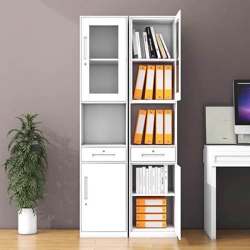 室钢制门单文件柜铁柜皮办公夹缝储物柜窄柜子KU-22家用玻璃门书