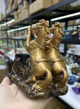 祝球形底座万长城马到里成功BJI生肖马福办公室桌面装饰品摆件