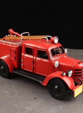 老复窗古手式解放消1004防车模型铁艺怀旧工艺收藏品橱柜客厅家居