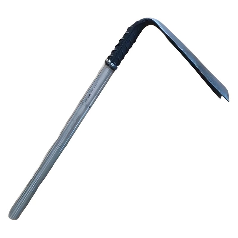 老式手工锻打农用小锄头螺纹钢花铲种菜锄草挖地钢管Y草锄加厚锋