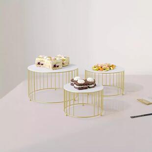 装饰甜品点台展下架摆件欧式冷餐茶歇dgj08121摆台蛋糕点示心托盘