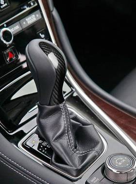 适用英菲尼迪Q/Q50/Q60碳L纤50维63598档把头装饰贴汽车改装内饰