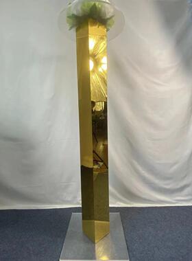 新款婚庆花饰架方柱形亚克力心饰花器婚礼中主桌装摆件装婚礼FTO