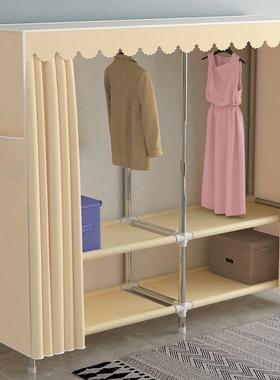 简易衣家用卧耐EHH室布衣柜柜出租房用加厚组装结实防尘用封闭柜