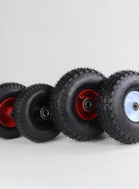 真空气轮8寸10充12334寸静音轮脚橡胶打气滚轮胎手推车轮寸子大全